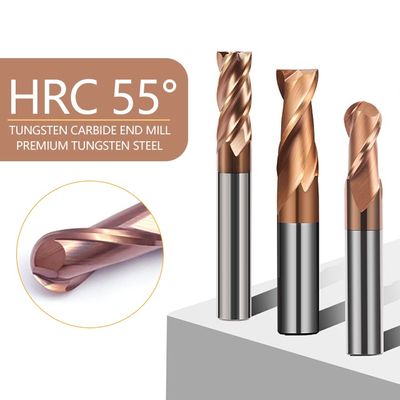 0.6um kích thước hạt Tungsten Carbide cuối máy xay với đường kính cắt 1-20mm và 55 độ sâu rãnh cho CNC Machining