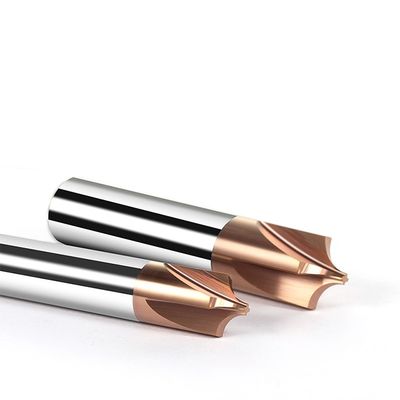 4-Flute Tungsten Carbide End Mill với bán kính bên trong 55 độ và kích thước hạt 0,6um cho đường kính cắt D4 đến D16