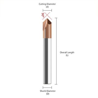 Tungsten Carbide End Mill với góc 90 ° và Chamfer cho chế biến hình dạng phẳng trong thép và hợp kim nhôm