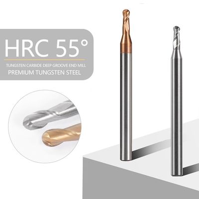 Tungsten Carbide End Mill với chiều dài sáo 2-8mm, đường kính thân 4mm và chiều dài tổng thể 50mm để gia công chính xác