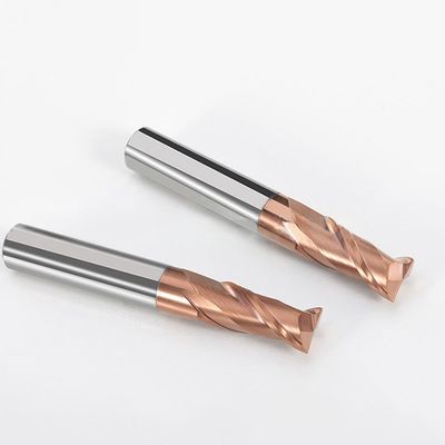 CNC Flat-bottom Tungsten Carbide End Mill với hai sáo và máy cắt keyway 55 độ cho thép có lớp phủ nACo4