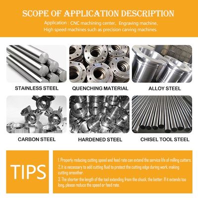 Dao phay ngón hợp kim vonfram cacbua 4 me, phủ nACo4, dùng gia công thép không gỉ