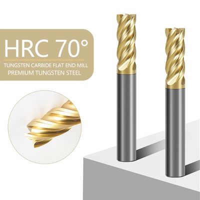 70 ° Khó khăn HRC 4-Flute Tungsten Carbide End Mill với lớp phủ Alnovz3 Chuyên gia cho máy cắt CNC thép không gỉ