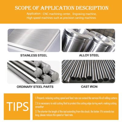 70 ° Khó khăn HRC 4-Flute Tungsten Carbide End Mill với lớp phủ Alnovz3 Chuyên gia cho máy cắt CNC thép không gỉ