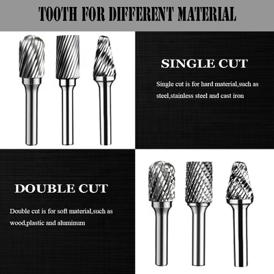 3mm 6mm Vonfram thép Yg8 Carbide Burr quay cho máy cắt lõm hình cầu gỗ