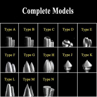 14 Vòng quay 3mm 6mm 1 "Đường kính Kết thúc Cắt Carbide Vòng quay Mũi khoan móng tay