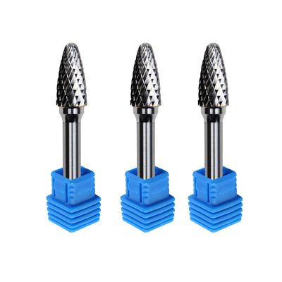 Se Trứng hình bầu dục C1225 6mm Hình dạng ngọn lửa quay Xoay vòng đốt cacbua vonfram 8mm