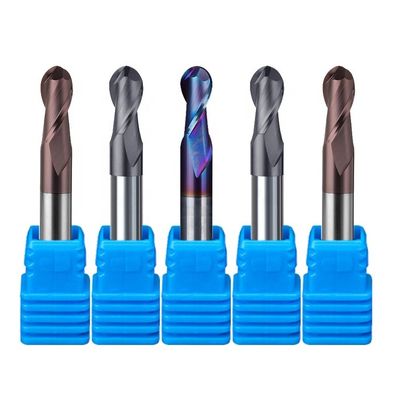 Vonfram thép cacbua nhôm kết thúc Mill 200mm 6 Hrc 55 Tròn R3 4 Sáo Hrc 45