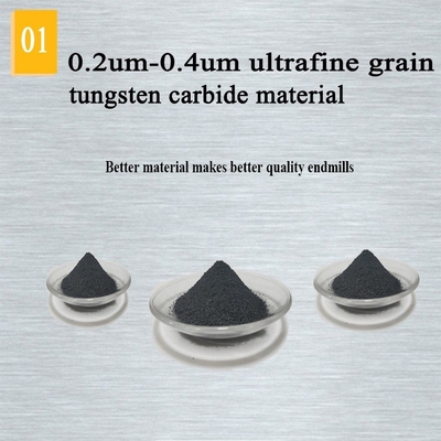 2,5mm Bên trong 6mm Máy nghiền cuối D10 Hrc60 Carbide Hrc55 Đối với Máy nghiền bên 12mm bằng thép