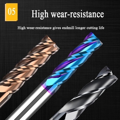 2,5mm Bên trong 6mm Máy nghiền cuối D10 Hrc60 Carbide Hrc55 Đối với Máy nghiền bên 12mm bằng thép