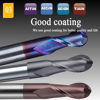 Máy phay lỗ CNC Tungsten cacbua 2mm 12mm 6mm 200 mm 6 Máy phay mũi bi
