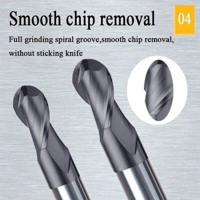 Máy phay lỗ CNC Tungsten cacbua 2mm 12mm 6mm 200 mm 6 Máy phay mũi bi